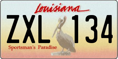 LA license plate ZXL134