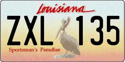 LA license plate ZXL135