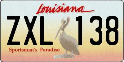 LA license plate ZXL138