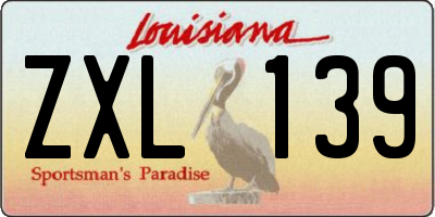 LA license plate ZXL139