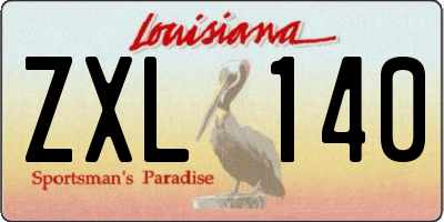 LA license plate ZXL140