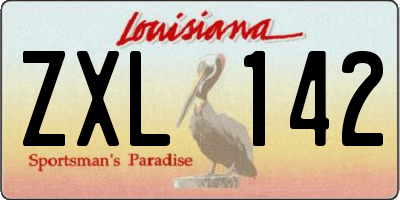 LA license plate ZXL142