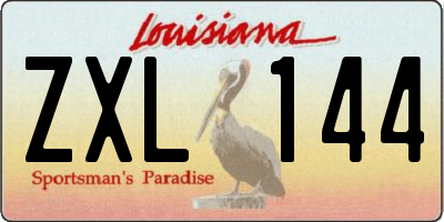 LA license plate ZXL144