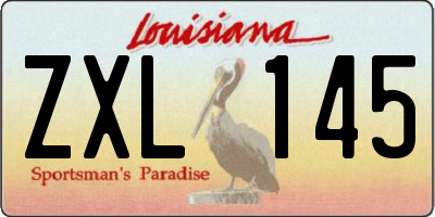 LA license plate ZXL145