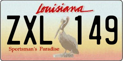 LA license plate ZXL149