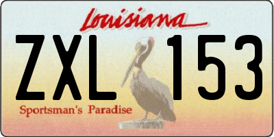 LA license plate ZXL153