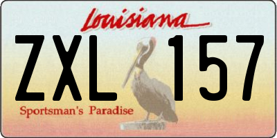 LA license plate ZXL157