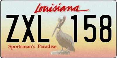 LA license plate ZXL158