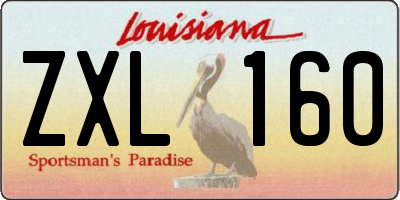 LA license plate ZXL160