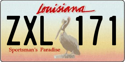 LA license plate ZXL171