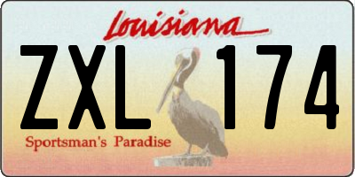 LA license plate ZXL174