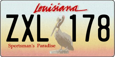 LA license plate ZXL178