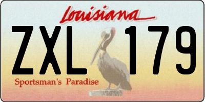 LA license plate ZXL179