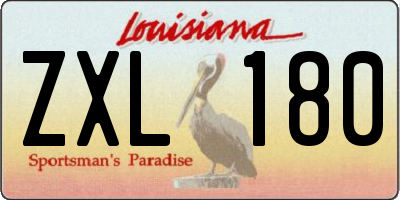 LA license plate ZXL180