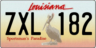 LA license plate ZXL182