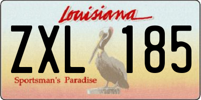 LA license plate ZXL185