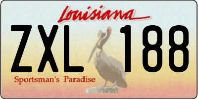 LA license plate ZXL188