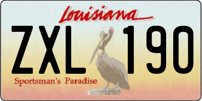 LA license plate ZXL190