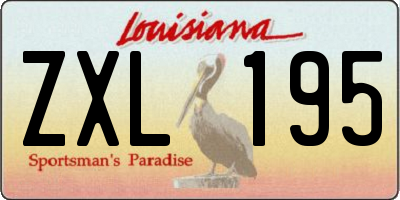 LA license plate ZXL195