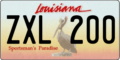 LA license plate ZXL200