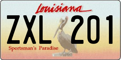 LA license plate ZXL201