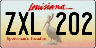 LA license plate ZXL202