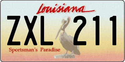 LA license plate ZXL211