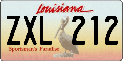 LA license plate ZXL212