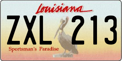 LA license plate ZXL213