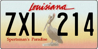 LA license plate ZXL214