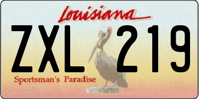 LA license plate ZXL219