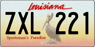 LA license plate ZXL221