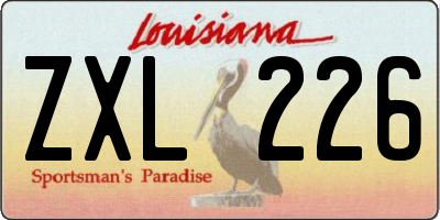 LA license plate ZXL226