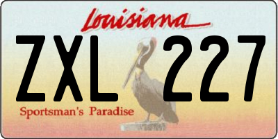 LA license plate ZXL227