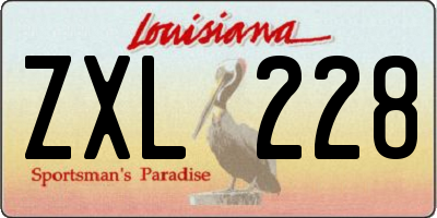 LA license plate ZXL228