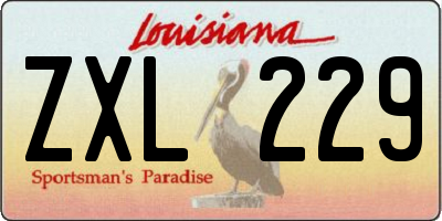 LA license plate ZXL229