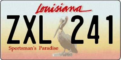 LA license plate ZXL241