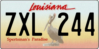 LA license plate ZXL244