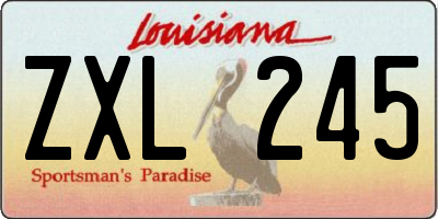 LA license plate ZXL245