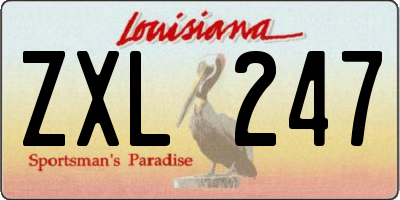 LA license plate ZXL247