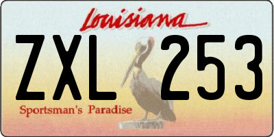 LA license plate ZXL253