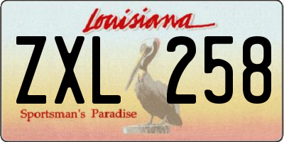 LA license plate ZXL258