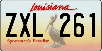 LA license plate ZXL261