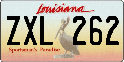 LA license plate ZXL262