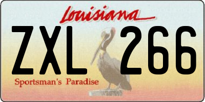 LA license plate ZXL266
