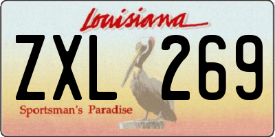 LA license plate ZXL269