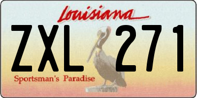 LA license plate ZXL271