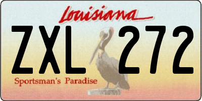 LA license plate ZXL272