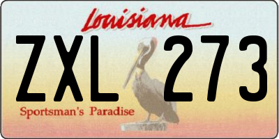 LA license plate ZXL273