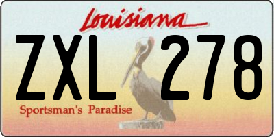 LA license plate ZXL278